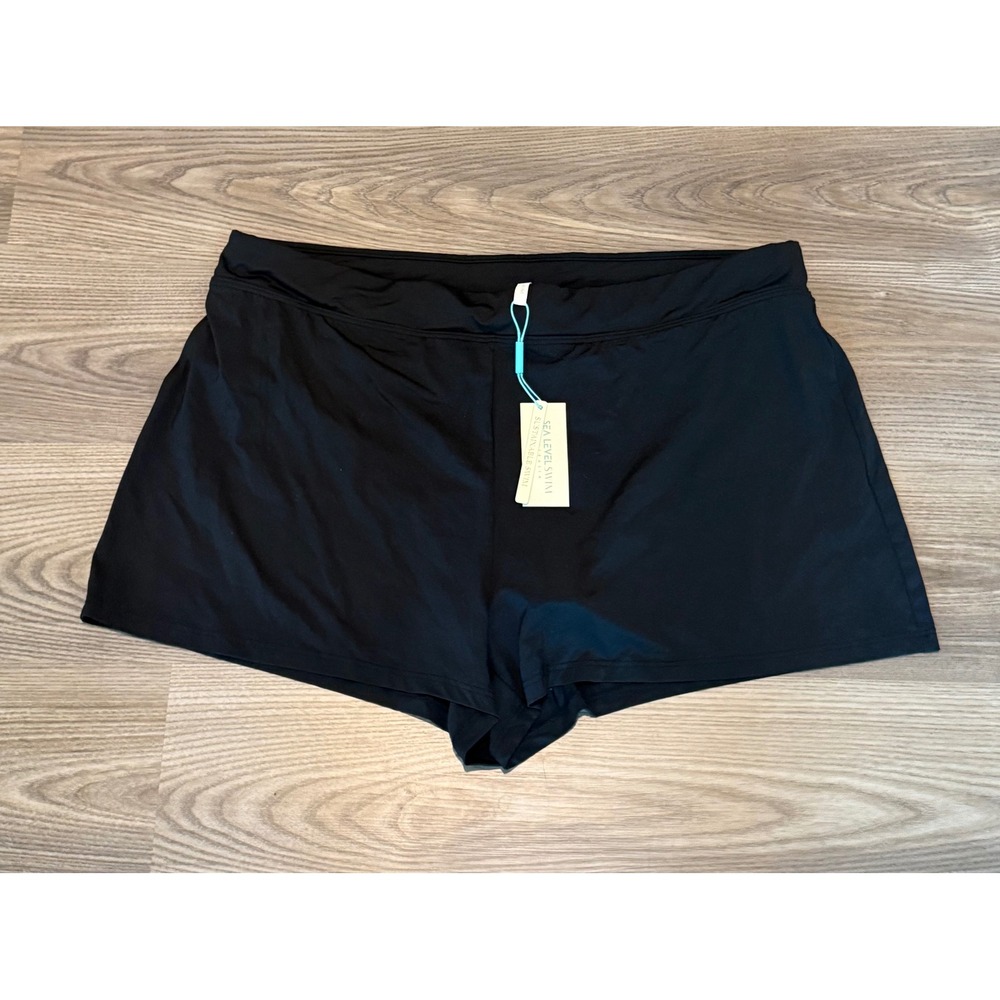 Sea Level Swim Australia Essentials Black Swim Shorts size US 16 NWT Lined